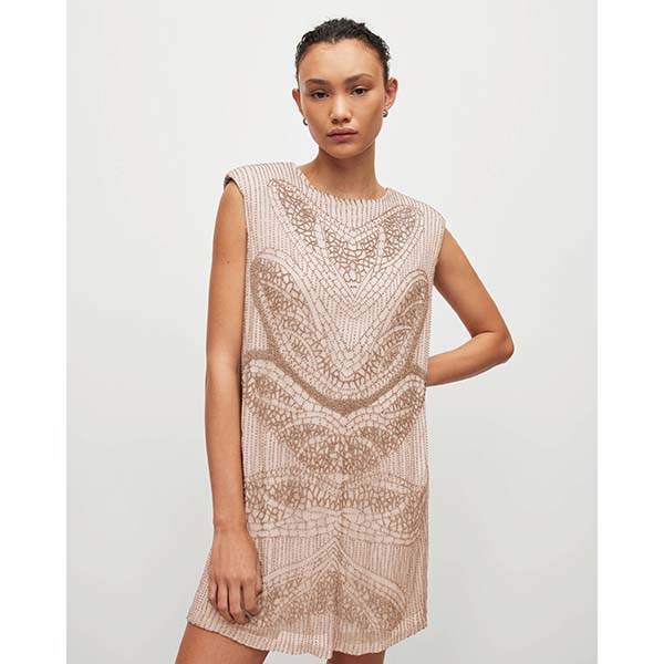 Allsaints Australia Womens Ilisha Embellished Mini Dress Pink AU62-823